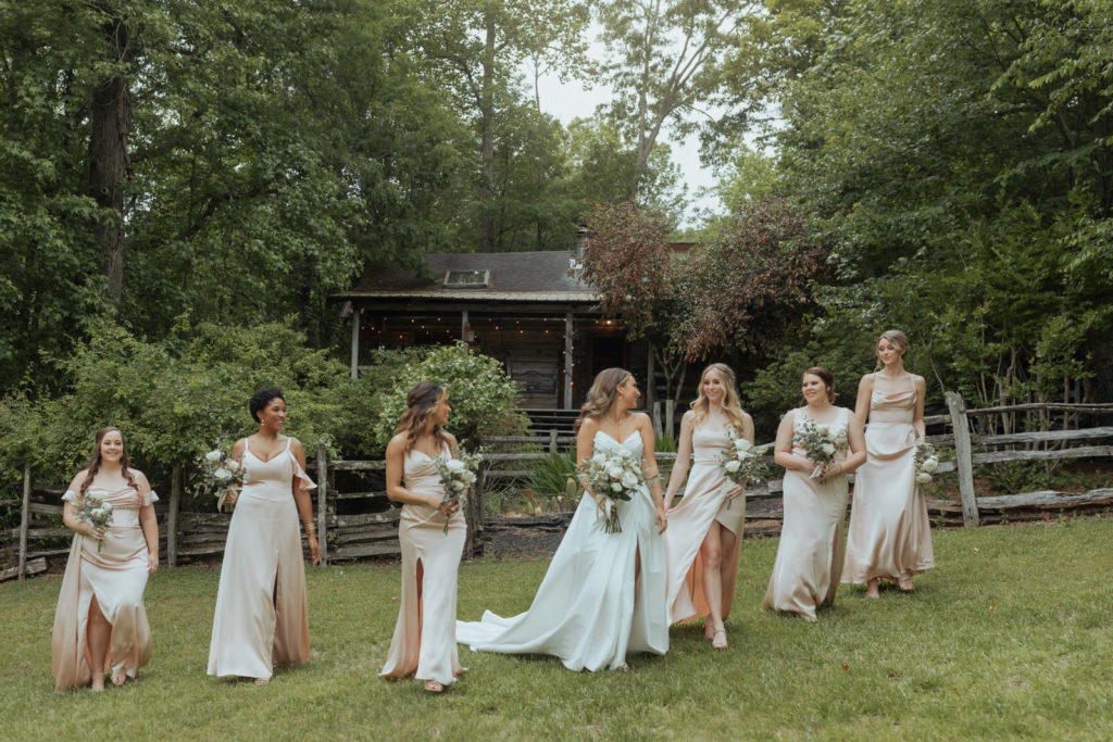 Bridal party at Neverland Farms